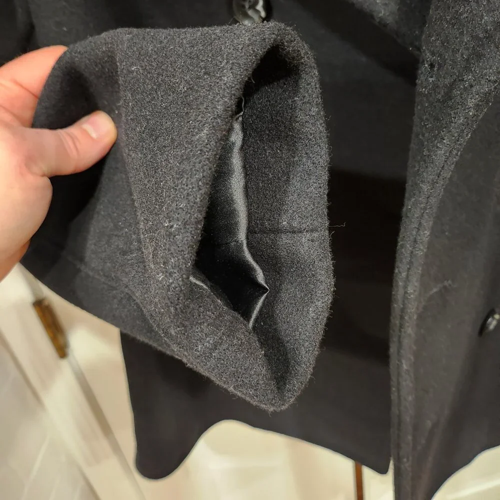Schott Bros Perfecto 764 Wool Peacoat Black Men’s XL Made in USA - Picture 5 of 16
